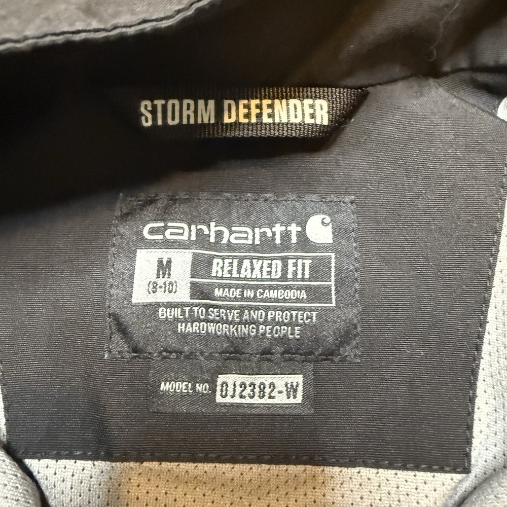 Carhartt Storm Defender Rain Jacket Sz Women's XS Black Workwear NO HOOD - Picture 3 of 6
